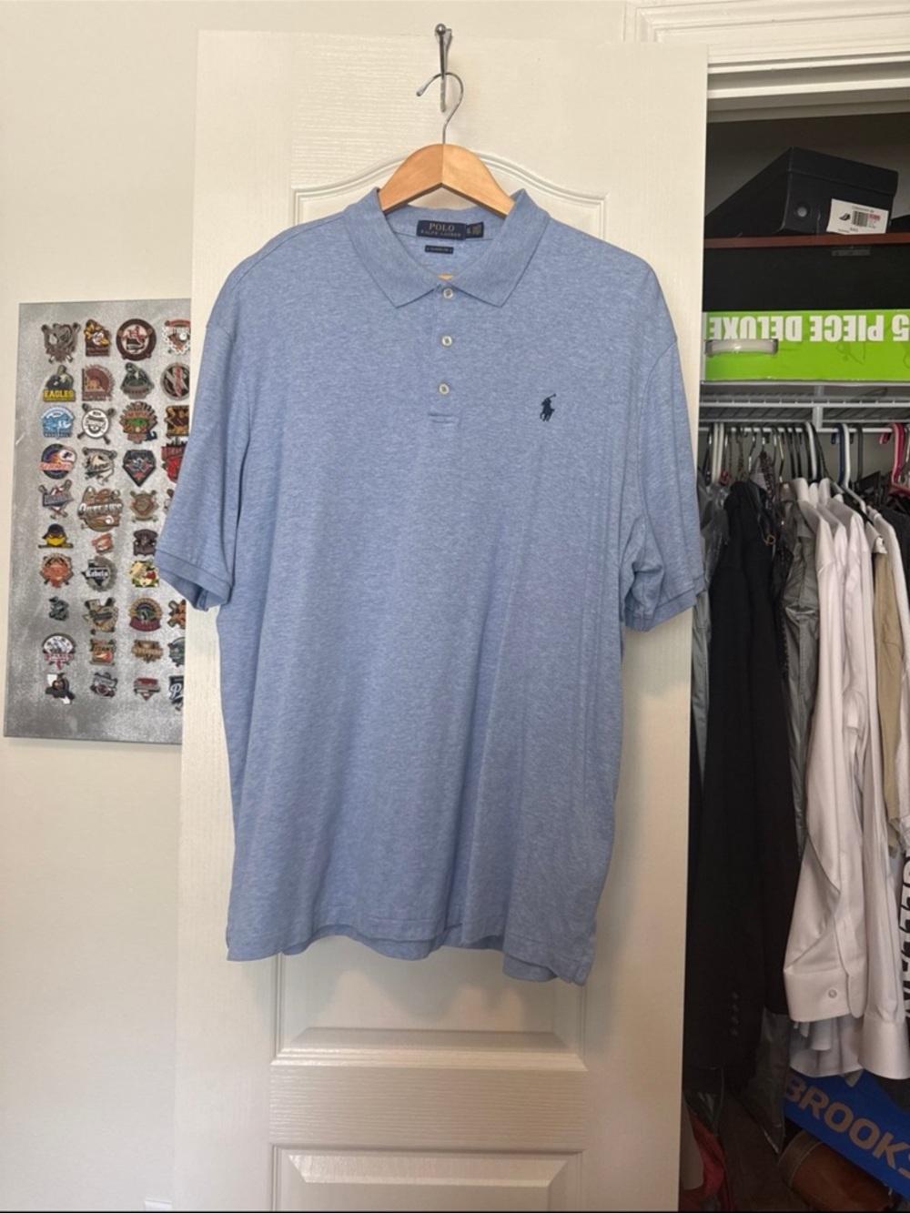 Polo by Ralph Lauren Heathered Sky Blue Short-Sleeve Polo